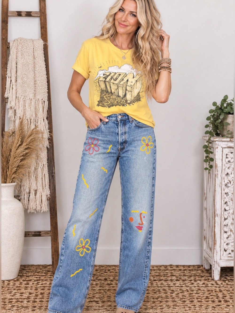 Vintage Levi’s 1990s–Early 2000s Levi’s 501 Hand-Painted Jeans - Picture 5 of 13
